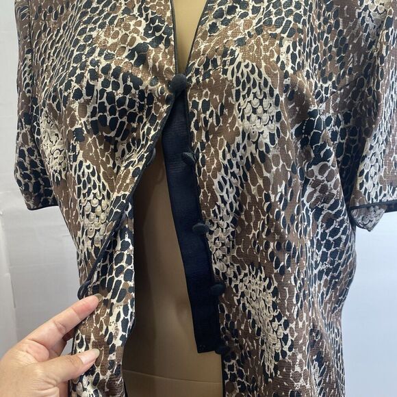 Adrianna Papell Blazer 16 Jacket 100% Silk Buttoned Career Beige Vintage,Preppy - Picture 4 of 11